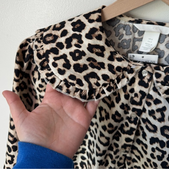 Leopard Print Collared Blouse - Picture 6 of 11